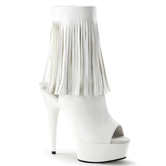 Shoes - Platform Fringe High Heel Ankle Boots